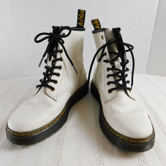 Dr. Martens Women's Zavala US7 White Leather Lace Up Ankle Combat Boots AW004 - Picture 15 of 15
